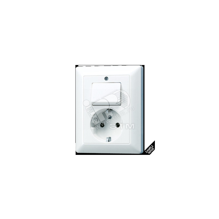 Розетка штепсельная SCHUKO 16A 250V с универсальным выключателем белая