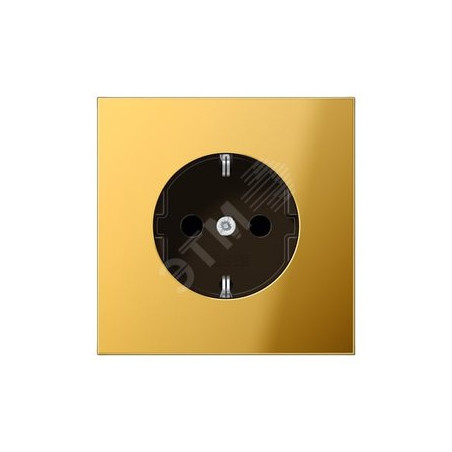 Штепсельная розетка SCHUKO одинарная, с заземлением, без шторок, 16A, 250В (механизм + накладка, без рамки). Серия LS990 Материа