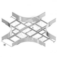 Ответвитель Х-образный для, высота - 125 мм, ширина - 308 мм, кратность - 1шт, HD - Оцинкованная сталь (методом горячего цинкова