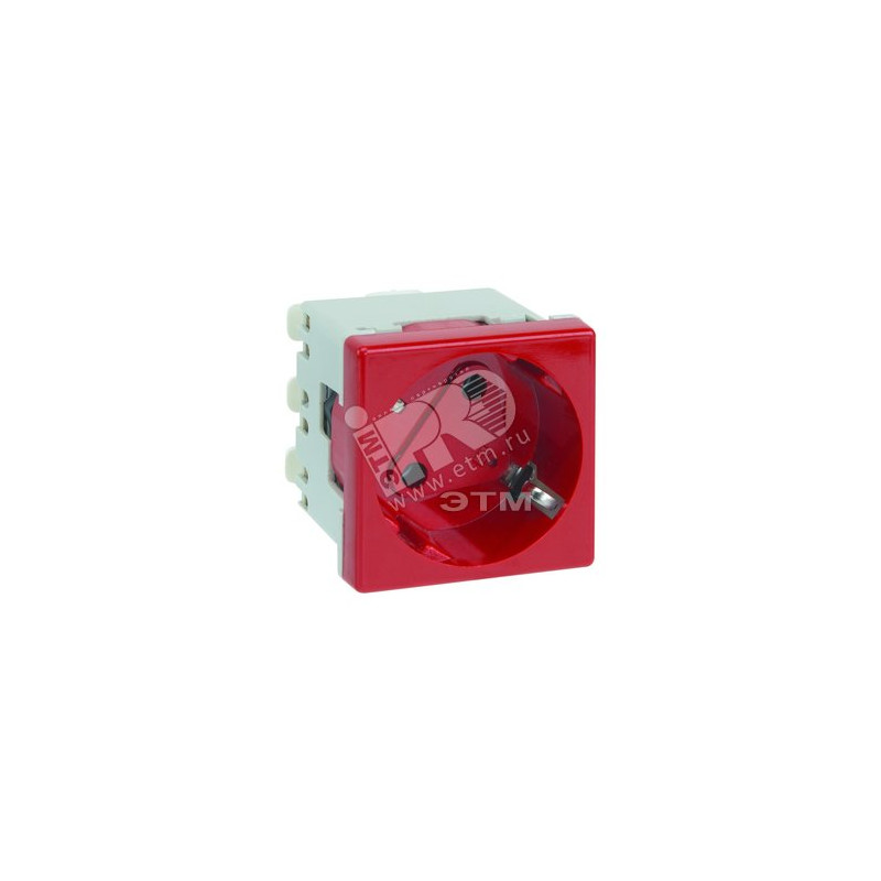 Розетка 2P+E Schuko, 16А 250В, 45х45мм, с блокировкой, безвинтовые клеммы, SC, белый