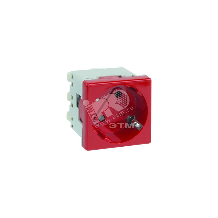 Розетка 2P+E Schuko, 16А 250В, 45х45мм, с блокировкой, безвинтовые клеммы, SC, белый