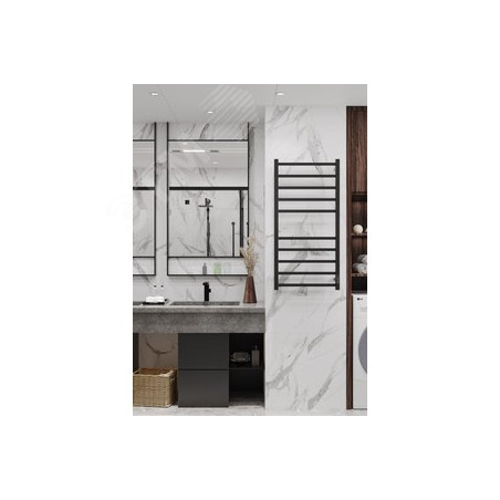 Полотенцесушитель ДВИН L plaza neo 60/50 Электрический К диммер квадрат Чёрный матовый