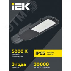 Светильник LED ДКУ 1002-100Д 5000К IP65 серый IEK