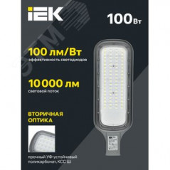 Светильник LED консольный уличный ДКУ 1012-100Ш 5000К IP65 серый