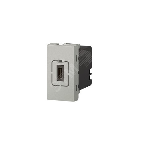 Розетка USB-C для зарядки - Программа Mosaic - 1 модуль - алюминий