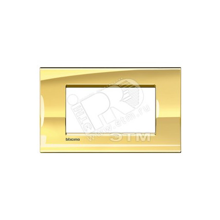 LivingLight Рамка прямоугольная, 4 модуля, цвет Золото