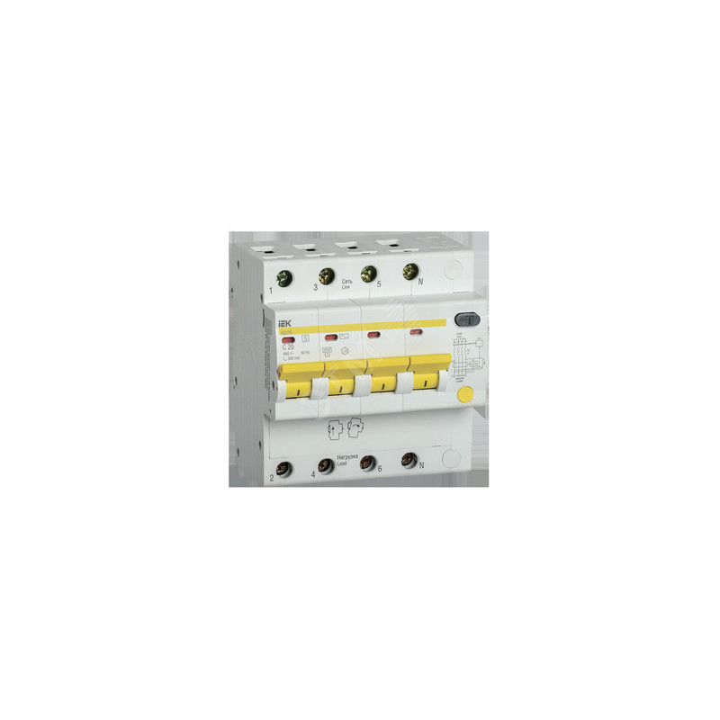 Выключатель автоматический дифференциальный АД14S 4Р 20А 300мА