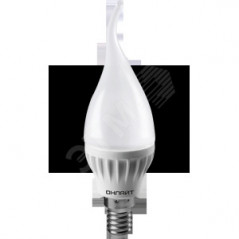 Лампа светодиодная LED 8вт Е14 белый матовая свеча на ветру
