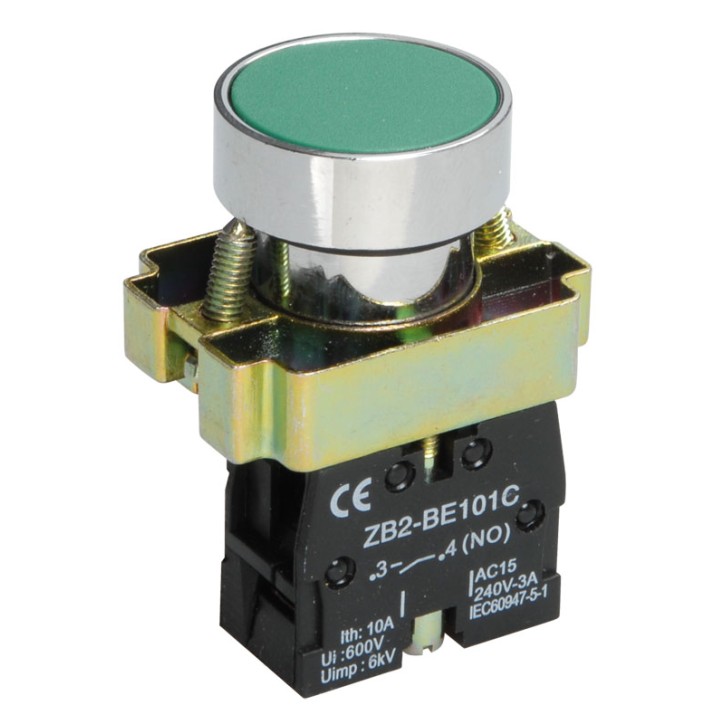 Кнопка управления LAY5-BA31 без подсветки зеленая Кнопка управления LAY5-BA31 без подсветки зеленая