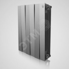 Радиатор биметаллический секционный 500/100/4 боковое подключение цвет Silver Satin