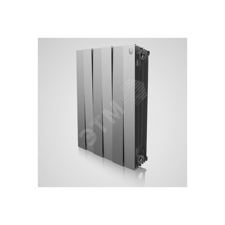 Радиатор биметаллический секционный 500/100/4 боковое подключение цвет Silver Satin