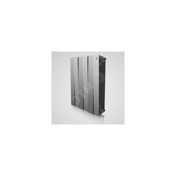 Радиатор биметаллический секционный 500/100/4 боковое подключение цвет Silver Satin