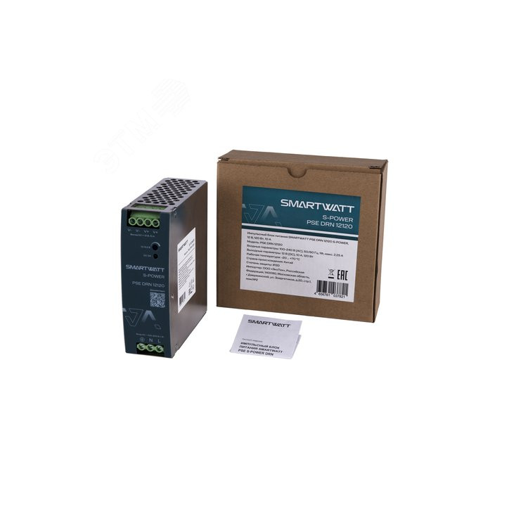 Импульсный блок питания SMARTWATT PSE DRN 12120 S-POWER, 12 В, 120 Вт, 10 А