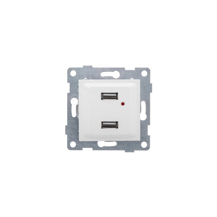 GUSI Ugra механизм розетки USB, двойной, скрытая установка. Цвет белый.