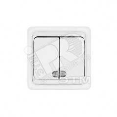 Валери Выключатель двухклавишный с подсветкой белый скрытый