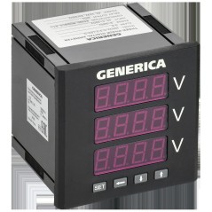 Вольтметр цифровой щитовой трехфазный DO RS-485 96х96мм LED GENERICA