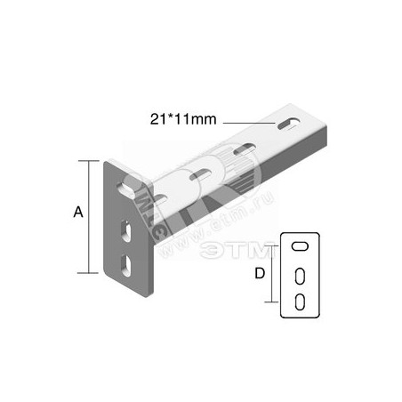 Консоль, высота - 112 мм, ширина - 200 мм, кратность - 1шт, HD - Оцинкованная сталь (методом горячего цинкования)