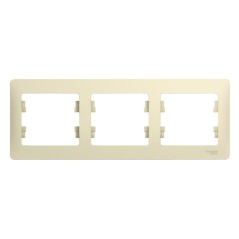 GLOSSA Рамка горизонтальная 3 поста бежевая