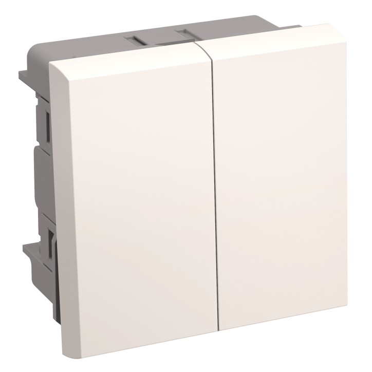 Выключатель двухклавишный на 2 модуля ВК1-22-00-П