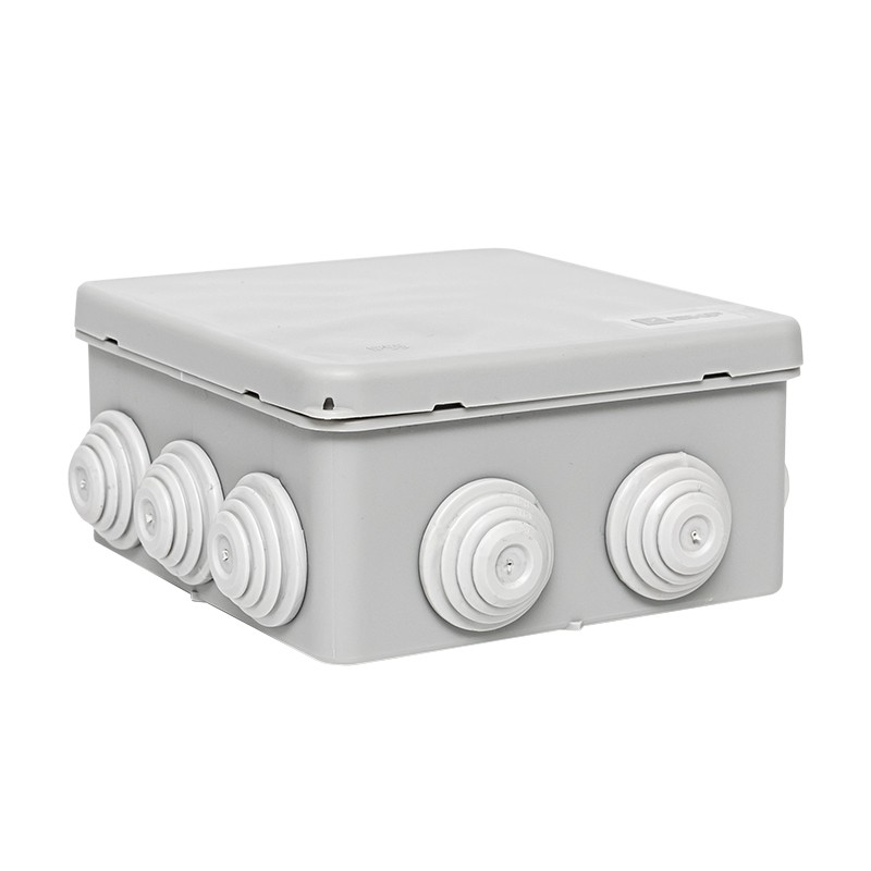 Коробка распределительная КМР-030-014 с крышкой (100х100х50) для прямого монтажа, 10 мембр. вводов с