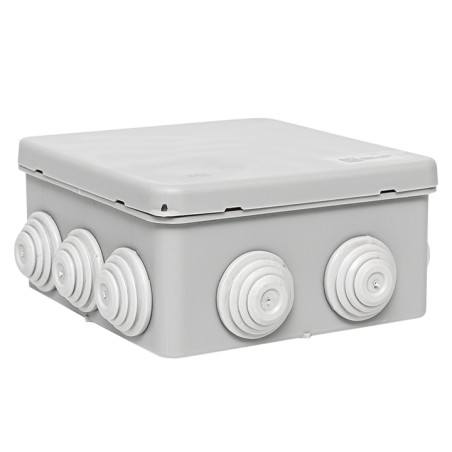 Коробка распределительная КМР-030-014 с крышкой (100х100х50) для прямого монтажа, 10 мембр. вводов с