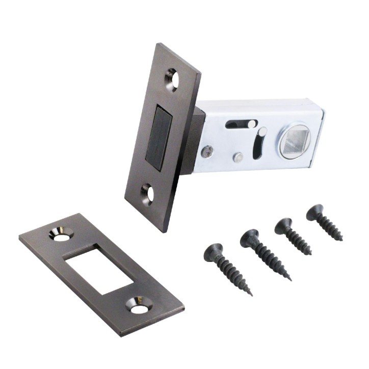 Защелка врезная универсальная без ручек для деревянных межкомнатных дверей, АЛЛЮР АРТ L50-8M BN черн Защелка врезная универсальная без ручек для деревянных межкомнатных дверей, АЛЛЮР АРТ L50-8M BN черн