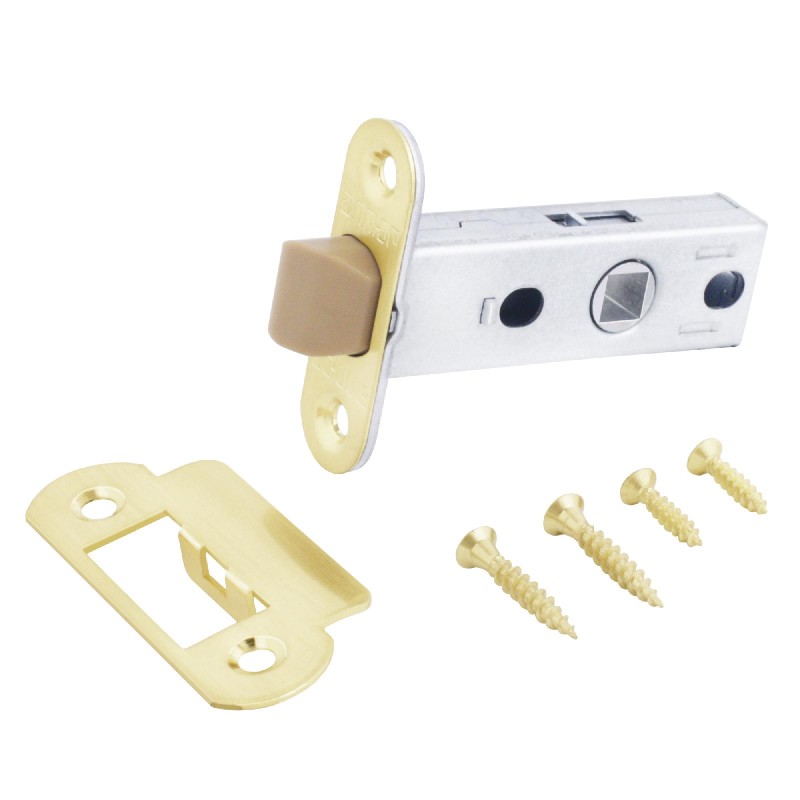 Защелка врезная универсальная без ручек для деревянных межкомнатных дверей, АЛЛЮР АРТ L45-8-PR18 SB