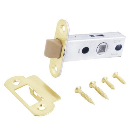 Защелка врезная универсальная без ручек для деревянных межкомнатных дверей, АЛЛЮР АРТ L45-8-PR18 SB