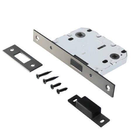 Защелка врезная универсальная без ручек для деревянных межкомнатных дверей, АЛЛЮР АРТ L7050-MS MBN г