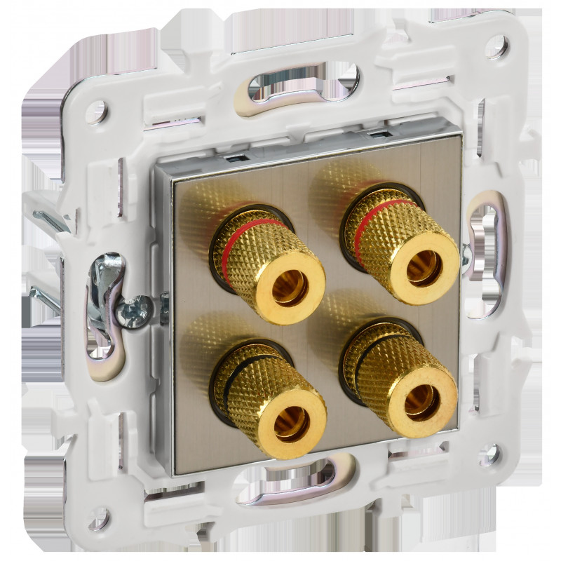 SKANDY Аудиорозетка 4-местная SK-A01N никель IEK