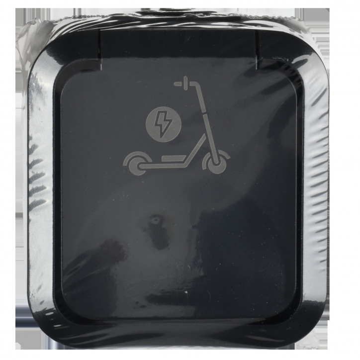 TORS Розетка 1-местная с заземлением защитными шторками и крышкой с иконкой самокат 16А IP55 TS121 графит IEK