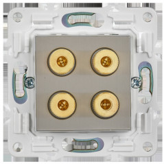 SKANDY Аудиорозетка 4-местная SK-A01N никель IEK