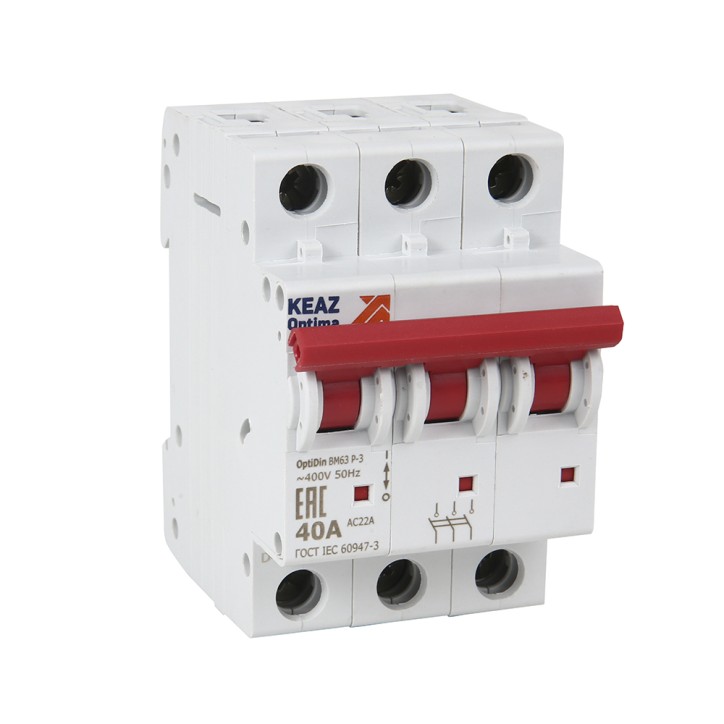 Выключатель нагрузки 3П 40А 400В OptiDin BM63P-340-УХЛ3 (ВМ63Р) Выключатель нагрузки 3П 40А 400В OptiDin BM63P-340-УХЛ3 (ВМ63Р)