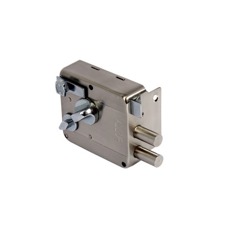 Замок накладной цилиндровый для деревянных дверей, АЛЛЮР 556 GS-R никель