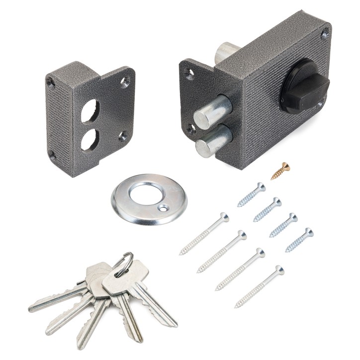 Замок накладной цилиндровый для деревянных дверей, СТАНДАРТ Россия ЗН1-3С серебро Замок накладной цилиндровый для деревянных дверей, СТАНДАРТ Россия ЗН1-3С серебро