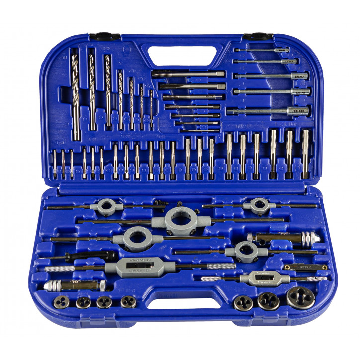 Набор резьбонарезного инструмента KH46S HSS, 58 предметов, M3-M4-M5-M6-M8-M10-M12 Набор резьбонарезного инструмента KH46S HSS, 58 предметов, M3-M4-M5-M6-M8-M10-M12