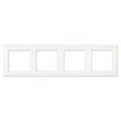 Рамка 4-местная для вертикальной и горизонтальной установки. Серия- Eco Profi. Материал- термопласт. Цвет- белый