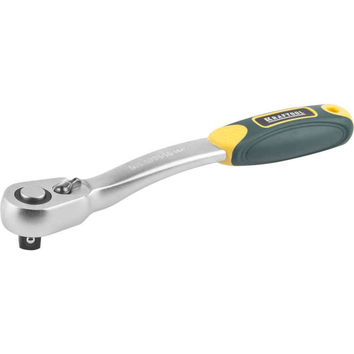 Трещотка для торцовых головок ''PRO'', Сr-V сталь, 72 зубца, изогнутая, 1/2''