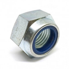 DIN 985 Гайка М16 5 ZN шестигранная самоконтрящаяся низкая с нейлоновой вставкой