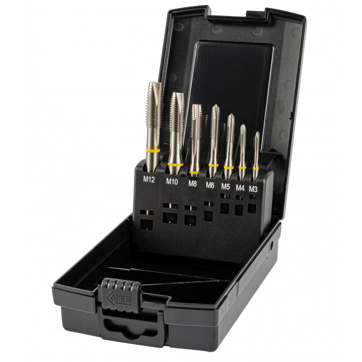 Набор метчиков машинных YELLOW RING HSS-E, DIN 371,376, Тип B, 7 предметов, M3 -M12 Набор метчиков машинных YELLOW RING HSS-E, DIN 371,376, Тип B, 7 предметов, M3 -M12