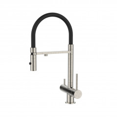 Смеситель для кухни с фильтром и гибким изливом сатин Ace