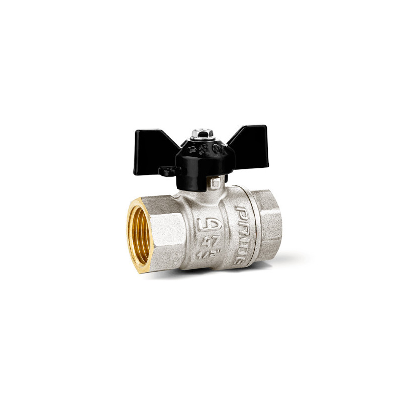 Кран шаровой латунный никелированный 47.32.В-В.Б Ду 32 Ру 25 бабочка