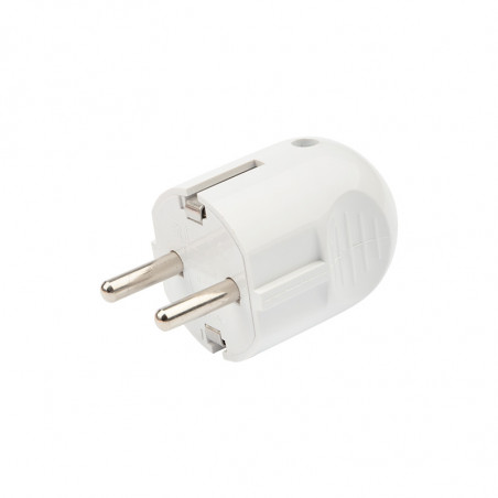 Вилка Евро прямая с з/к 16А белая