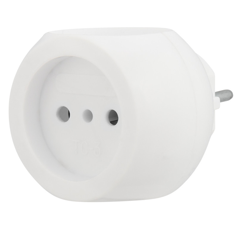 Тройник электрический Шар 220 В, 6 А, белый