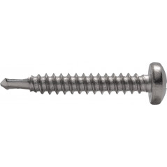 Саморез с полукруглой головкой с буром DIN 7504М 3,5x19 A2