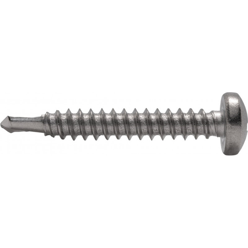 Саморез с полукруглой головкой с буром DIN 7504М 3,5x19 A2