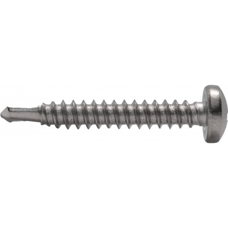 Саморез с полукруглой головкой с буром DIN 7504М 3,5x19 A2