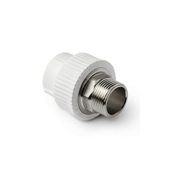 Муфта комбинированная 63x2' НР под ключ полипропиленовая PPR белый