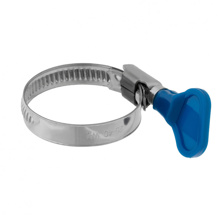 Хомут червячный 25-40/9-0,7мм, с ключом, нержавеющая сталь W2, 50 шт