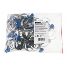 Хомут червячный 25-40/9-0,7мм, с ключом, нержавеющая сталь W2, 50 шт